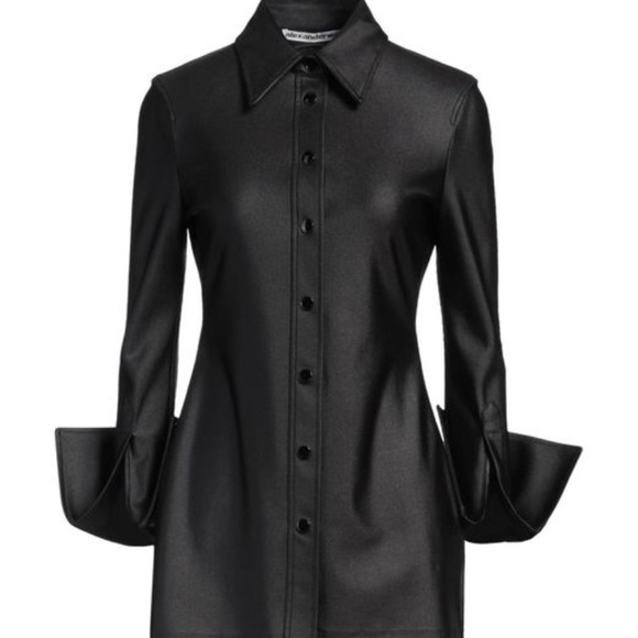 NWT Alexander Wang crystal-embellished split-cuff shirt Size 4 - Picture 5 of 10